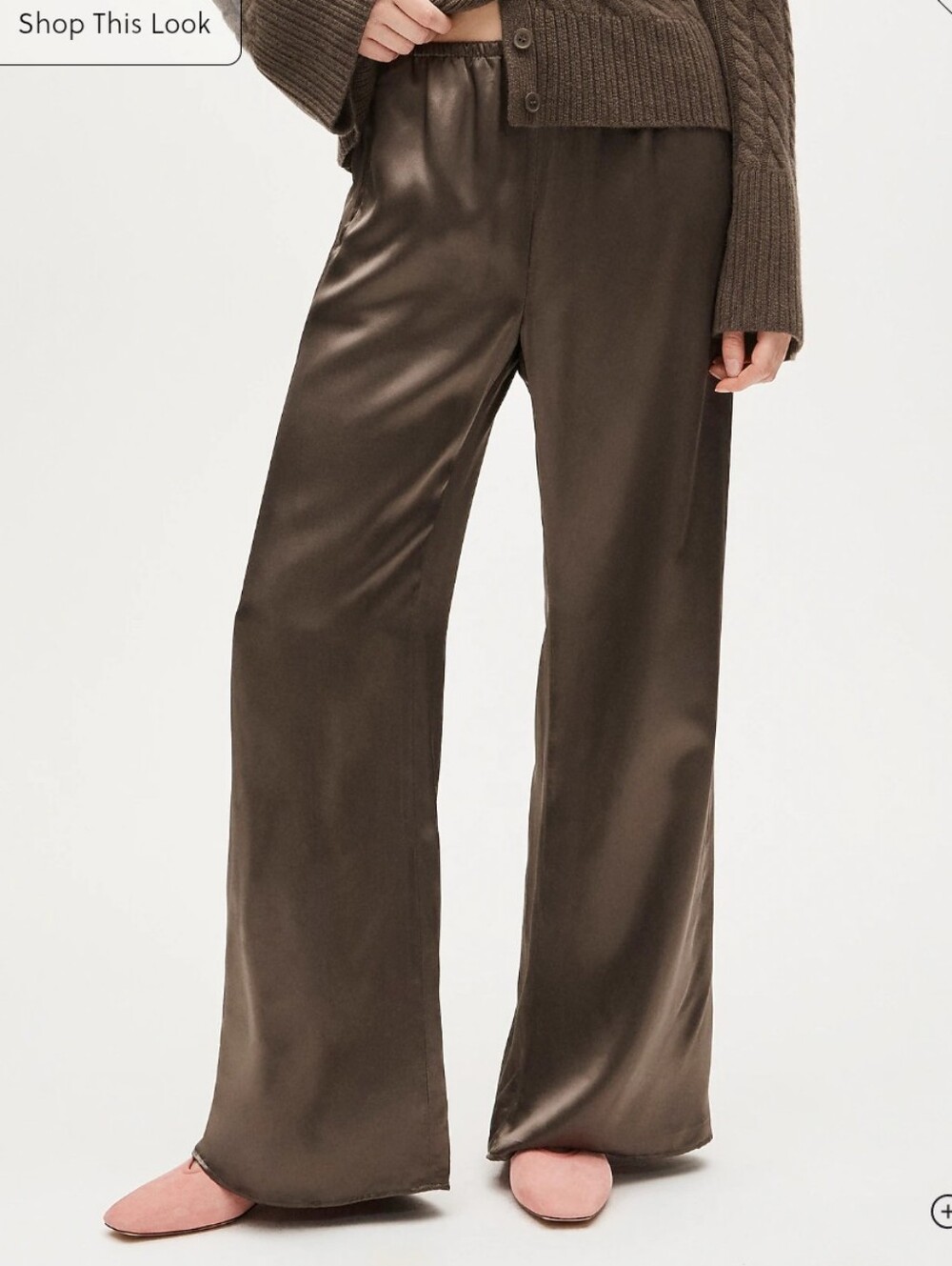 J Crew Petite Cosmo pant in luster charmeuse CN714 Size M Smoky Wood NWT - Picture 2 of 9